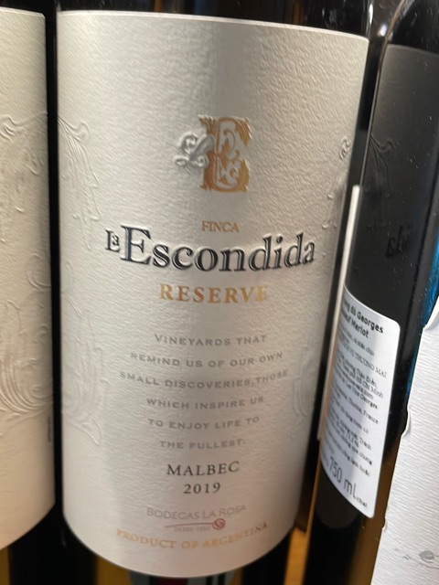 Rượu Vang Argentina Finca La Escondida Reserve Malbec