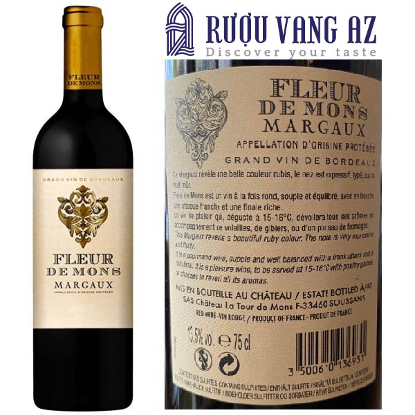 Rượu Vang Pháp Fleur De Mons Margaux